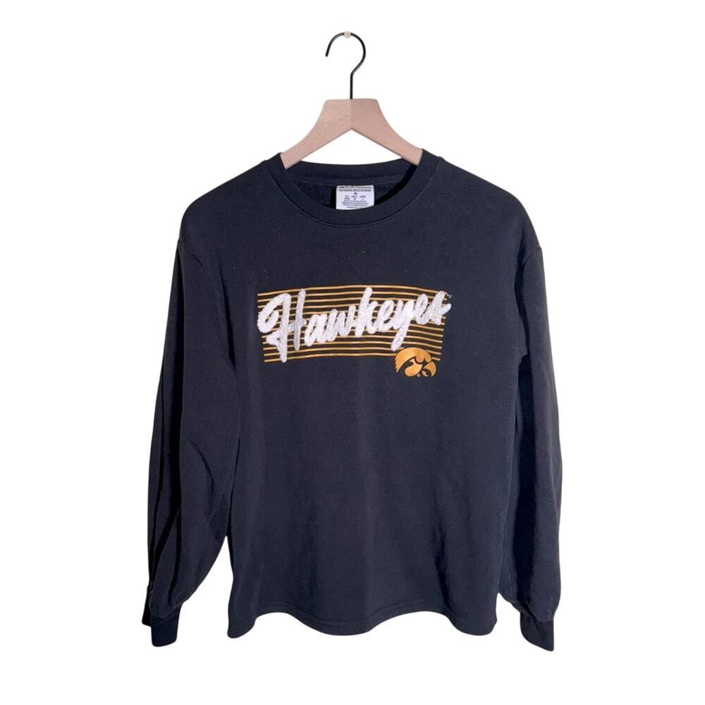 CHAMPION IOWA HAWKEYE textured cropped crewneck M
